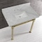 Kingston Brass KVPB36MSQ7 36-Inch Carrara Marble Console Sink, Marble White/Brushed Brass KVPB36MSQ7 - alternate 4